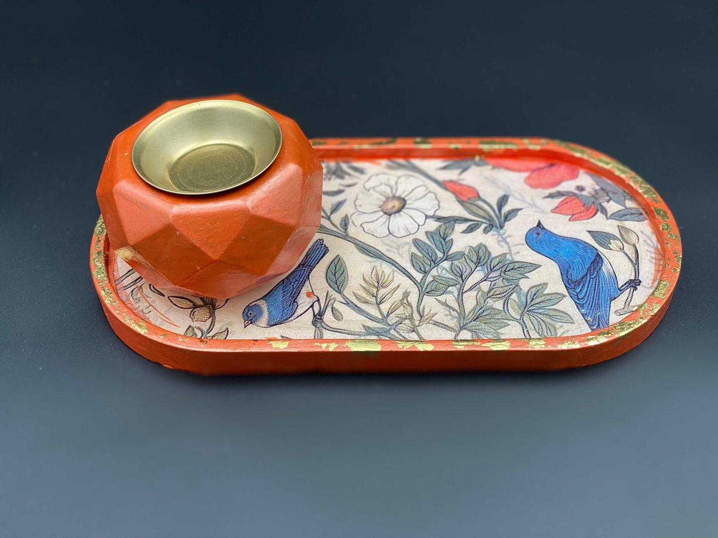 Enchanted Aviary Handmade Concrete Home Decor Incense Burner Set