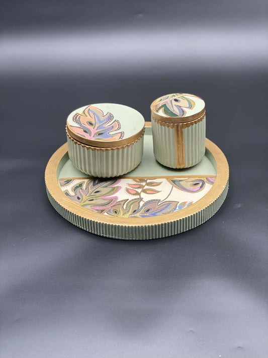 Handcrafted Concrete Vanity Set – Botanical Bloom Collection